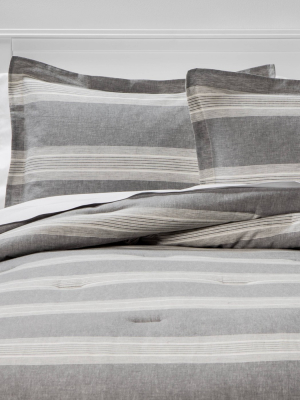 Chambray Yarn Dye Stripe Comforter & Sham Set - Threshold™
