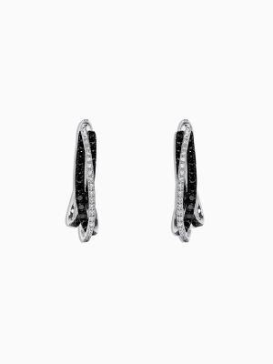 Effy 14k White Gold Black And White Diamond Earrings, 0.79 Tcw