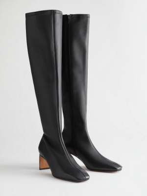 Tall Leather Sock Boots