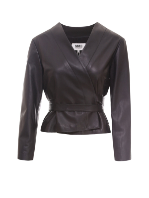 Mm6 Maison Margiela Wrapped Leather Jacket