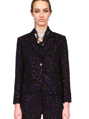 Crystal 'oil Slick' Black Jacket