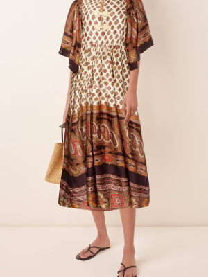 Autumn Draped Jersey Kaftan Dress