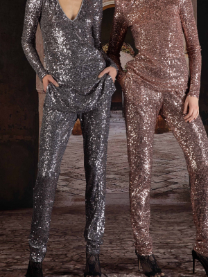 Hooded Sequined Top