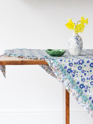 Double Gathered Edge Tablecloth Made With Liberty Fabric Adelajda's Wish & My Little Star