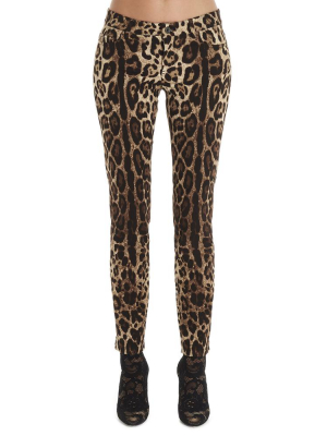 Dolce & Gabbana Leopard Print Skinny-fit Jeans