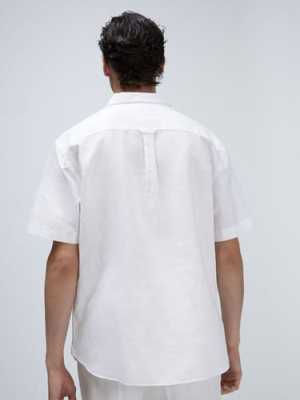 Linen Cotton Blend Pocket Shirt