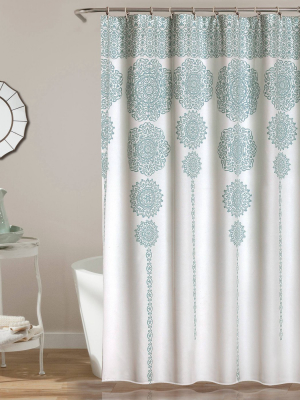 Stripe Medallion Shower Curtain - Lush Décor