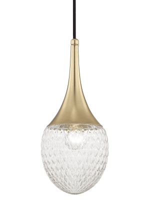 Bella 1 Light "a" Pendant - Aged Brass