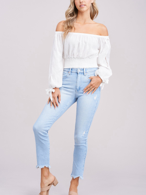 Light Wash Crop Jeans By Just Black