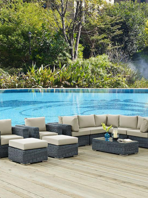 Santa Maria 10 Piece Outdoor Patio Sunbrella Sectional Set