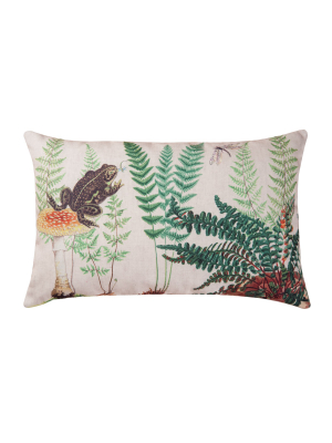 C&f Home 14" X 22" Fern & Frog Botanical Indoor/outdoor Decorative Throw Pillow