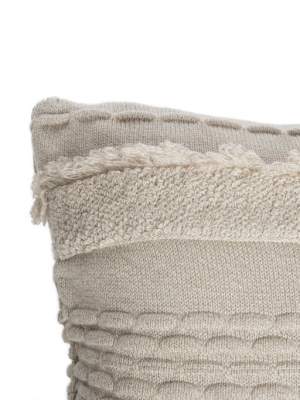 Knitted Air Cushion In Dune White