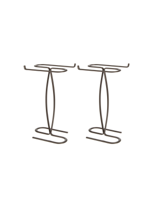 Mdesign Metal Hand Towel Holder Stand For Bath Vanity Countertop, 2 Pack