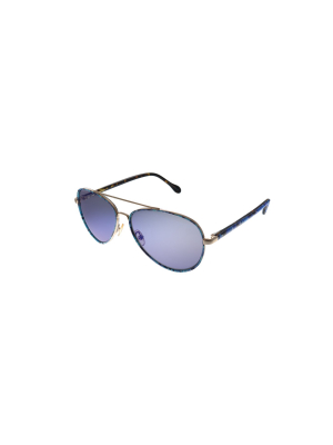 Lilly Pulitzer Danica Bl Unisex Aviator Sunglasses Blue 56mm