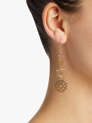 Burmese Long Lotus Earrings