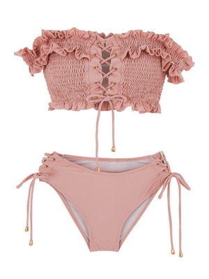 'andrea' Ruched Ruffled Bikini (3 Colors)