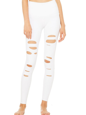 High-waist Ripped Warrior Legging - White