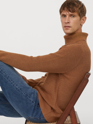 Rib-knit Turtleneck Sweater