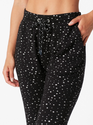 Black Silver Mini Star Foil Cozycozy Joggers