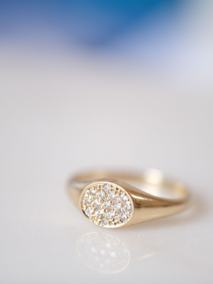 Baby Signet Pave Ring