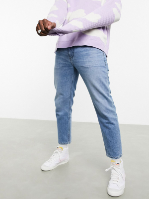 Asos Design 'responsible Edit' Classic Rigid Jeans In Light Wash Blue