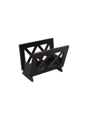 Oceanstar Contemporary Solid Wood Magazine Rack