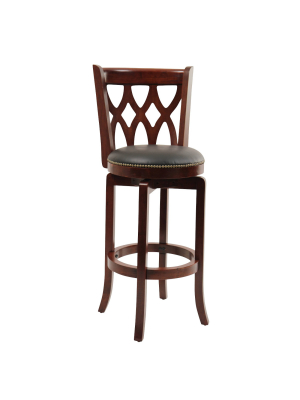 29" Industries Cathedral Swivel Barstool Cherry - Boraam