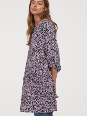 Balloon-sleeved Dress