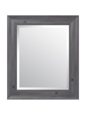16"x20" Scoop Framed Beveled Wall Accent Mirror Gray - Gallery Solutions