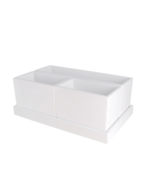 11.25"x6.875"x4.25" Modular Vanity Organizer With Magnetic Strip White - Threshold™