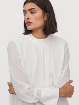 Pleat-front Blouse