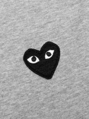 Comme Des Garcons Play Black Heart Emblem L/s Tee - Grey