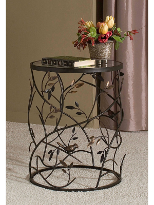 Large Bird And Branches Side Table Antique Bronze - Firstime