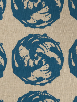 Linen Screen Print In Blue