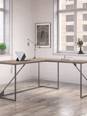 Bush Furniture Refinery 62w L Shaped Industrial Desk With 37w Return, Rustic Gray Rfy003rg