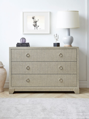 Brittany Large 3 Drawer Chest Gray Tweed
