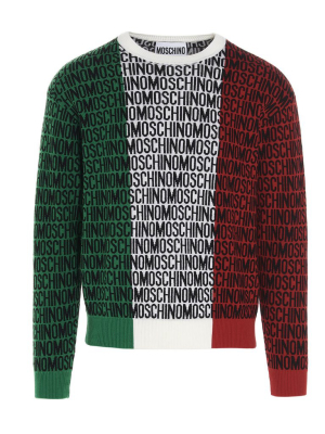 Moschino Logo Intarsia Knit Jumper