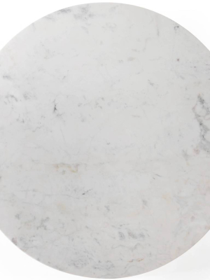 Helen Bistro Table, White Marble