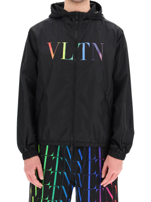 Valentino Vltn Print Hooded Jacket