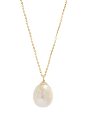 Elliptical Pearl Pendant Necklace