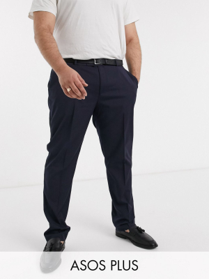 Asos Design Plus Skinny Tuxedo Suit Pants In Navy
