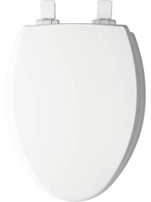 Kendall Elongated Enameled Wood Toilet Seat With Easy Clean And Slow Close Hinge White - Mayfair