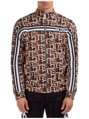 Gcds Monogram Print Zipped Jacket