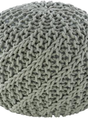 Malmo Knitted Pouf In Mint