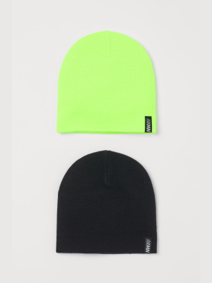 2-pack Fine-knit Hats