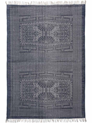 Indigo Batik Cotton Area Rug