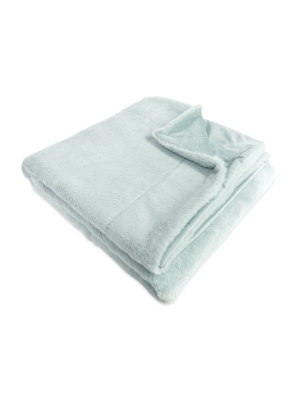 50"x60" Audrey Faux Fur Throw Blanket Hazy Sky - Better Living