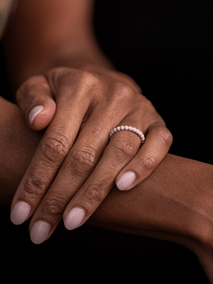 Beaded Stackable Silicone Ring - Pink Sand