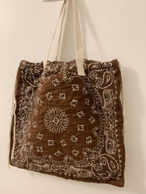 Dae Off Studio: Quiltey Bandana Tote - Chocolate