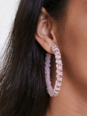 Fuzzy Spiral Hoop Earrings